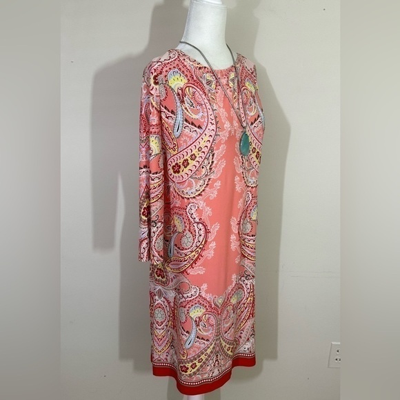 London Times dress sz 10 beautiful print that reminds me of a silky scarf - Picture 8 of 13